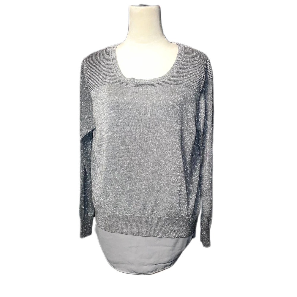 Joseph A. Silver Metallic Tunic Sweater - Picture 2 of 8